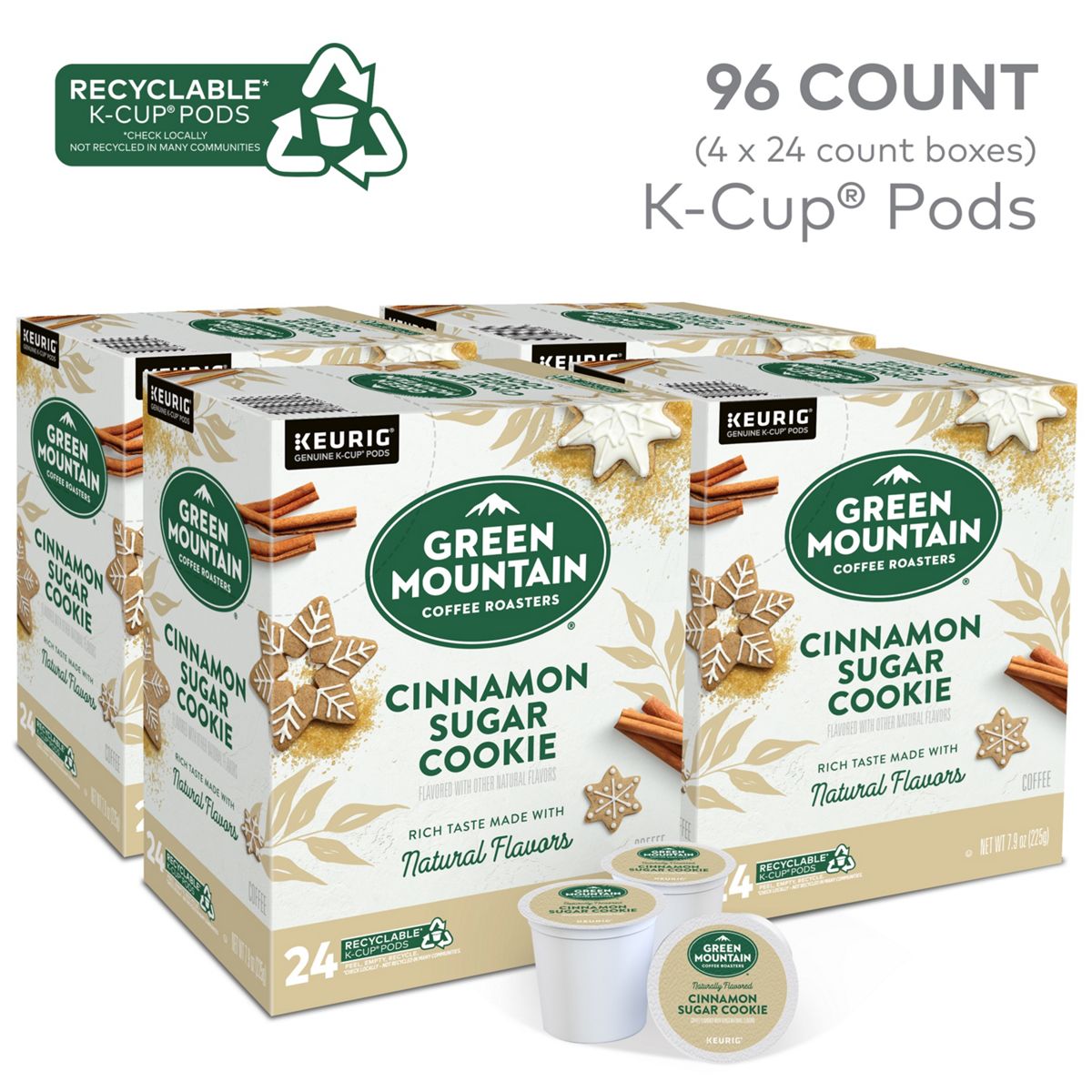 Green Mountain Coffee Roasters Cinnamon Sugar Cookie Coffee K-Cup Pods
