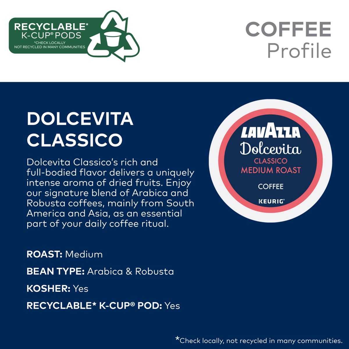 Lavazza Dolcevita Classico K-Cup Pods