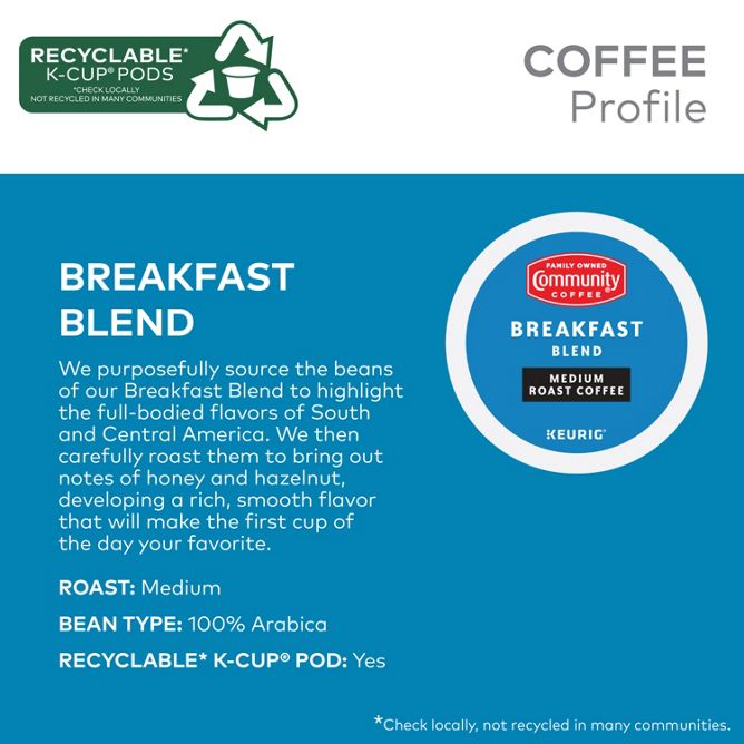 Community Coffee Breakfast Blend K-Cup Pods