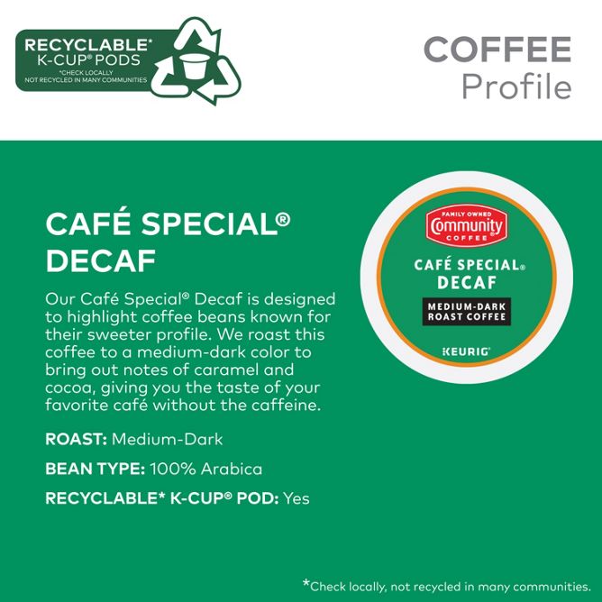 Community Coffee Café Special (Decaf) K-Cup Pods