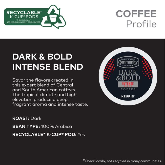 Community Coffee Dark & Bold Intense Coffee K-Cup Pods