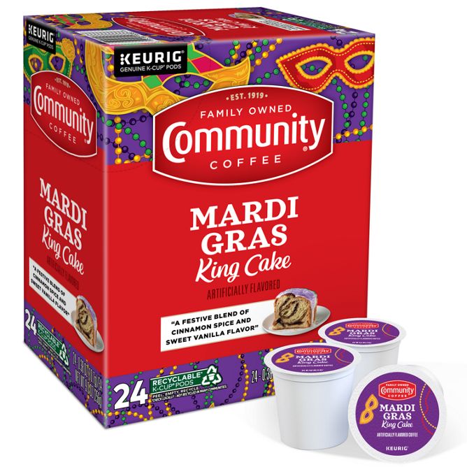 Community Coffee Mardi Gras King Cake Coffee K-Cup Pods
