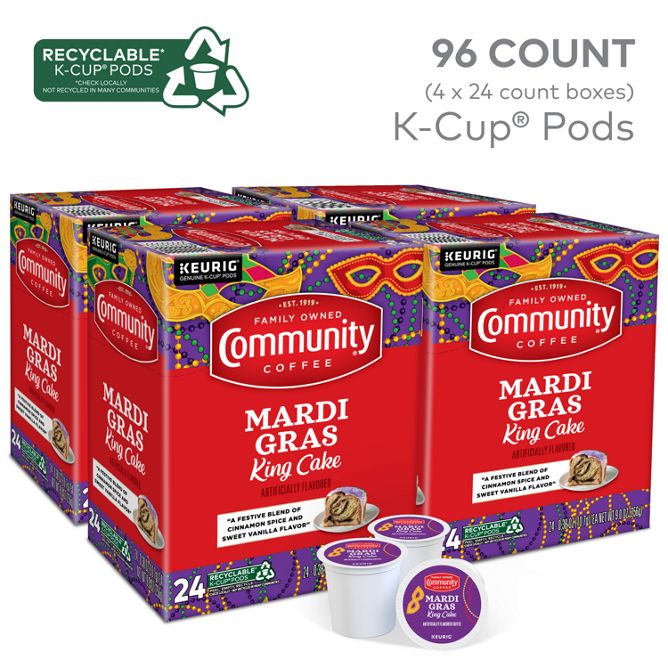 Community Coffee Mardi Gras King Cake Coffee K-Cup Pods