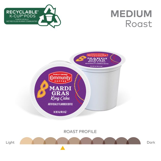 Community Coffee Mardi Gras King Cake Coffee K-Cup Pods