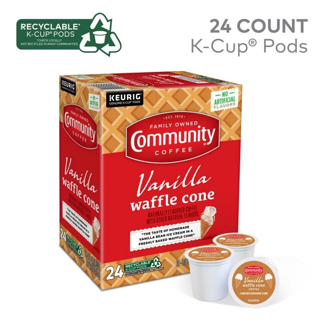 Community Coffee Vanilla Waffle Cone Coffee K-Cup Pods