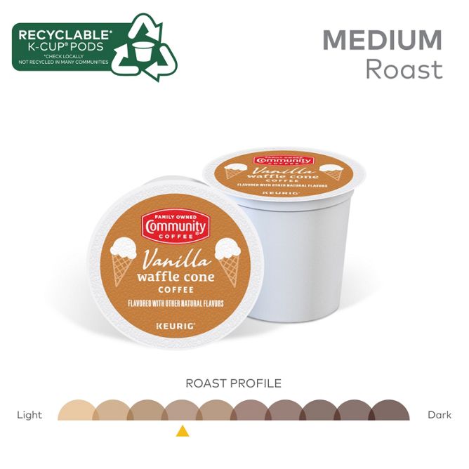 Community Coffee Vanilla Waffle Cone Coffee K-Cup Pods