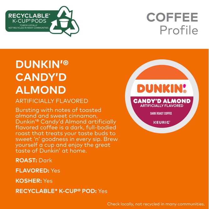 Dunkin Coffee Candy'd Almond K-Cup Pods