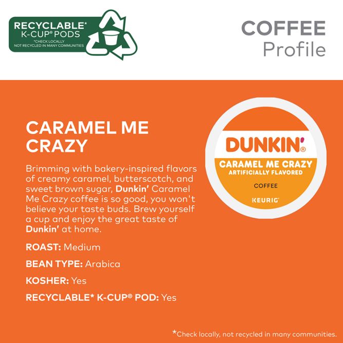 Dunkin Coffee Caramel Me Crazy K-Cup Pods