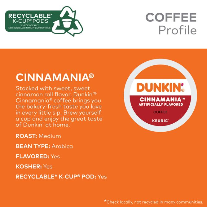 Dunkin Coffee Cinnamania K-Cup Pods