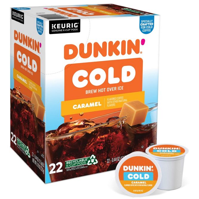 Dunkin Coffee COLD Caramel K-Cup Pods