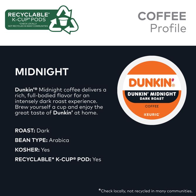 Dunkin Coffee Midnight Coffee K-Cup Pods