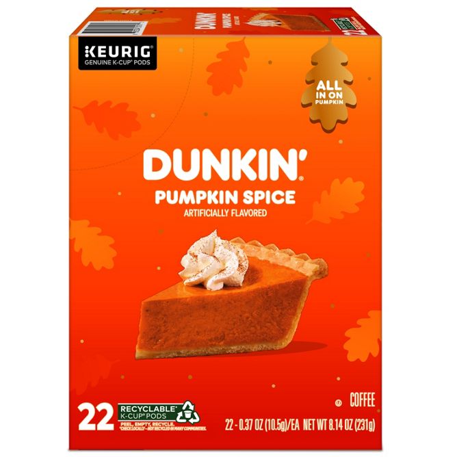 Dunkin Coffee Pumpkin Spice K-Cup Pods
