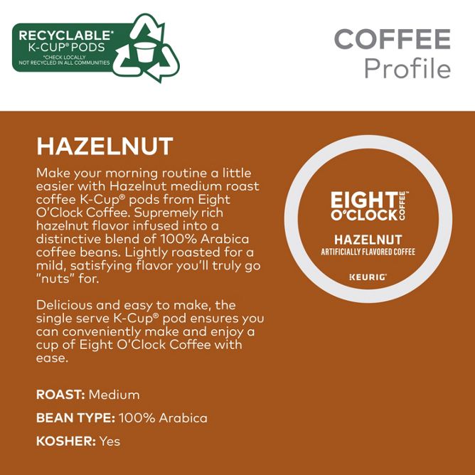Eight O clock Hazelnut K-Cup Pods
