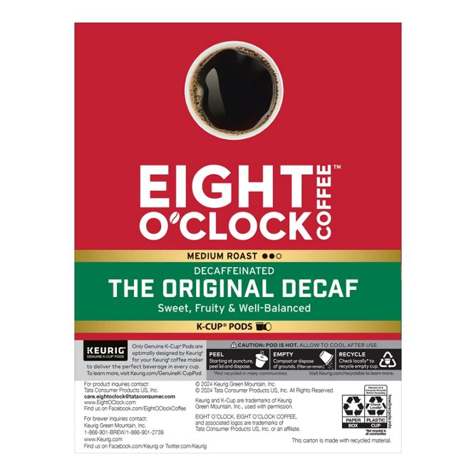 Eight O clock The Original Coffee (Decaf) K-Cup Pods