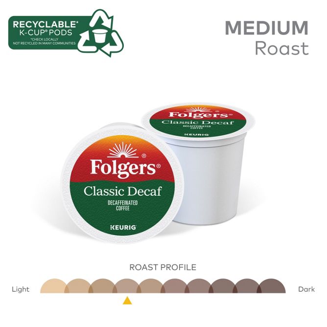 Folgers Coffee Classic Decaf K-Cup Pods
