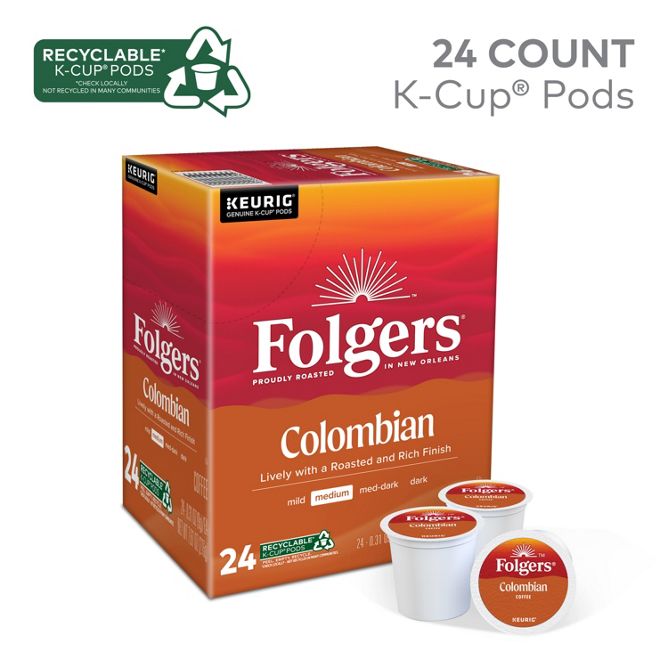 Folgers Coffee Colombian Coffee K-Cup Pods