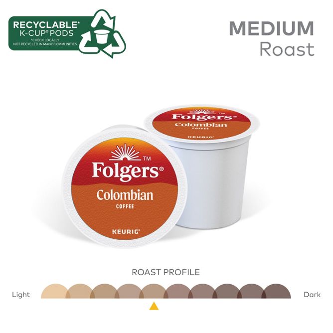 Folgers Coffee Colombian Coffee K-Cup Pods