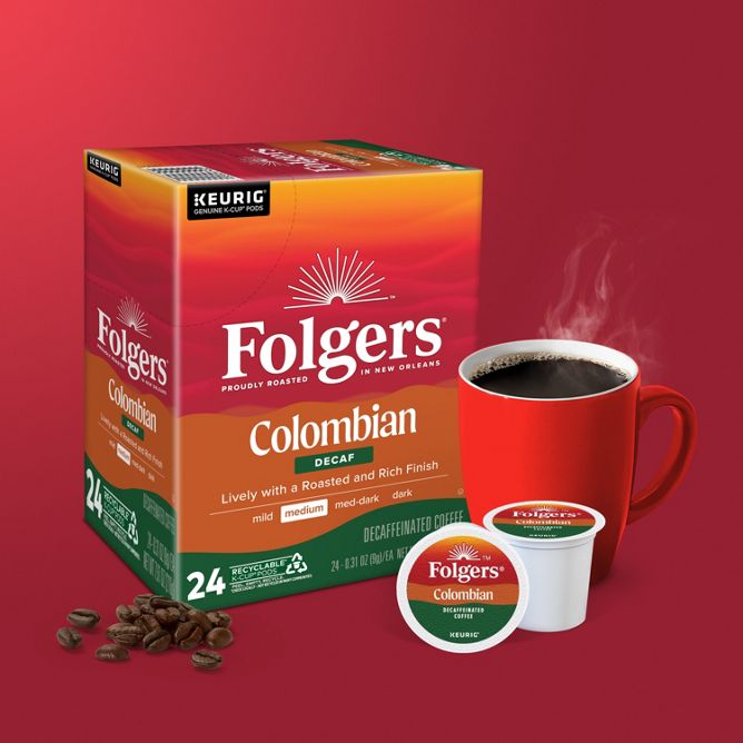 Folgers Coffee Colombian Coffee (DECAF) K-Cup Pods