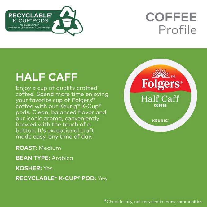 Folgers Coffee Half-Caff K-Cup Pods