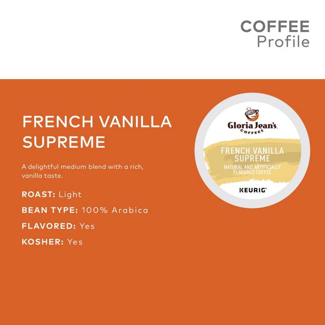 Gloria Jean_s Coffee French Vanilla Supreme K-Cup Pods