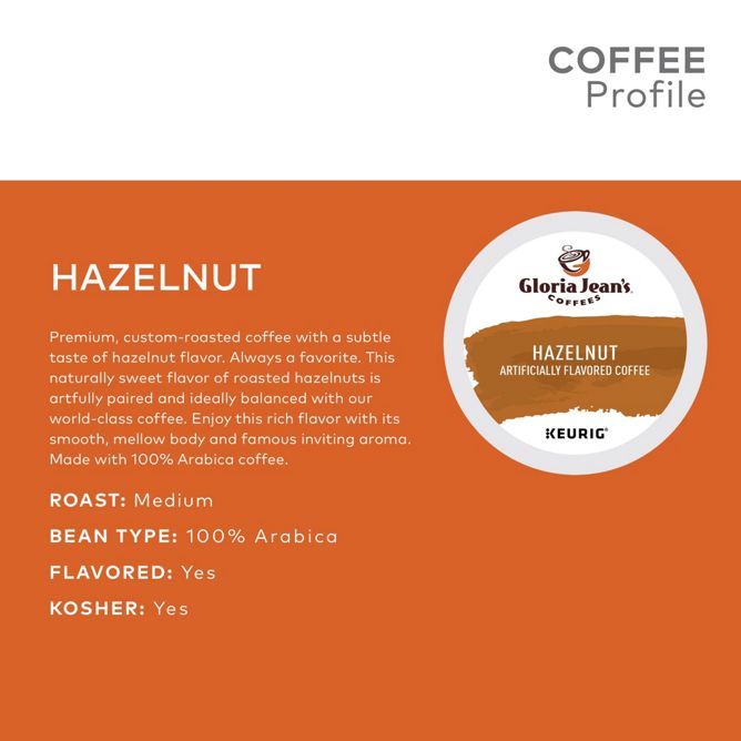 Gloria Jean_s Coffee Hazelnut K-Cup Pods