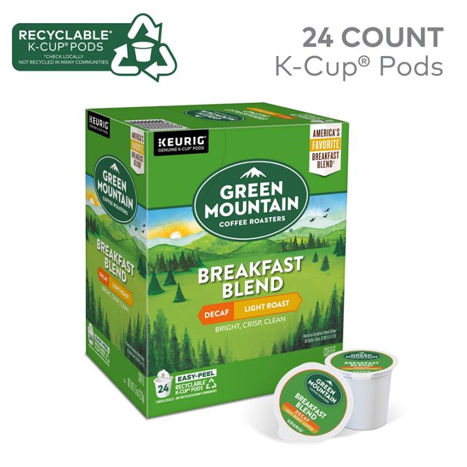 Green Mountain Coffee Roasters Breakfast Blend (Decaf) K-Cup Pods