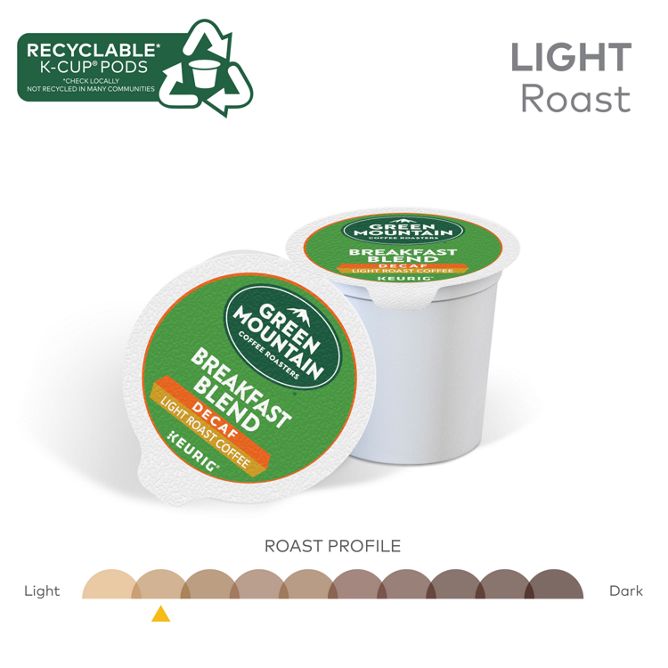 Green Mountain Coffee Roasters Breakfast Blend (Decaf) K-Cup Pods