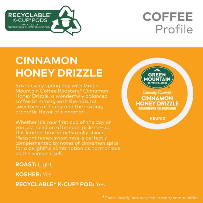 Green Mountain Coffee Roasters Cinnamon Honey Drizzle K-Cup Pods