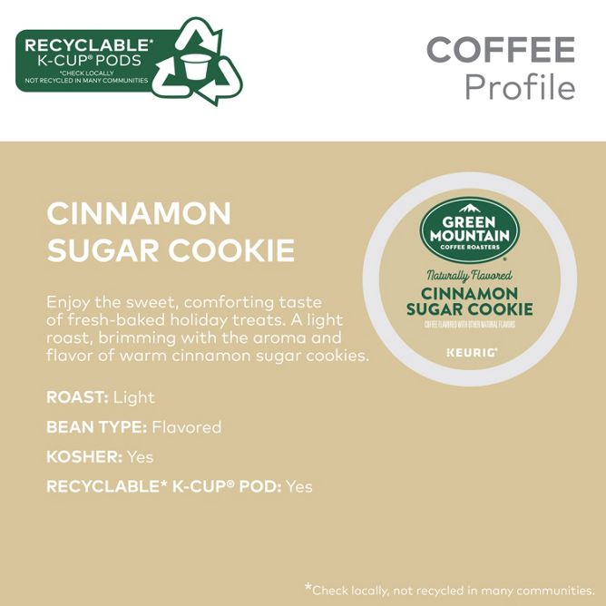 Green Mountain Coffee Roasters Cinnamon Sugar Cookie Coffee K-Cup Pods
