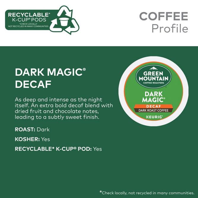 Green Mountain Coffee Roasters Dark Magic (Decaf) K-Cup Pods