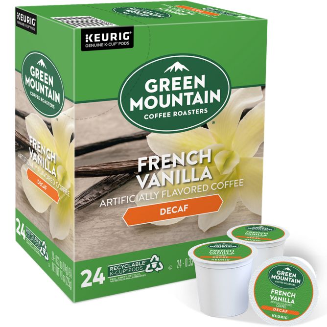 Green Mountain Coffee Roasters French Vanilla Coffee (DECAF) K-Cup Pods