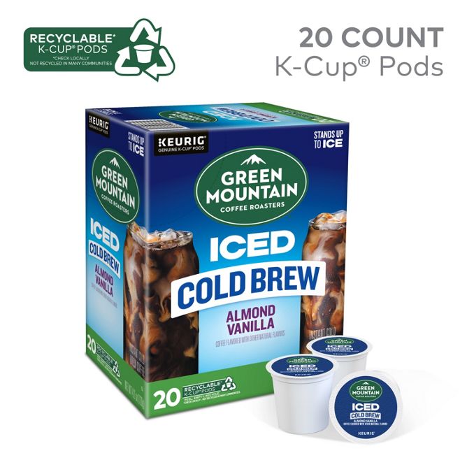 Green Mountain Coffee Roasters ICED Almond Vanilla Cold Brew K-Cup Pods