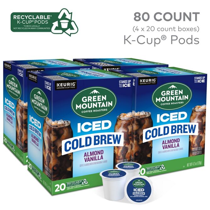 Green Mountain Coffee Roasters ICED Almond Vanilla Cold Brew K-Cup Pods