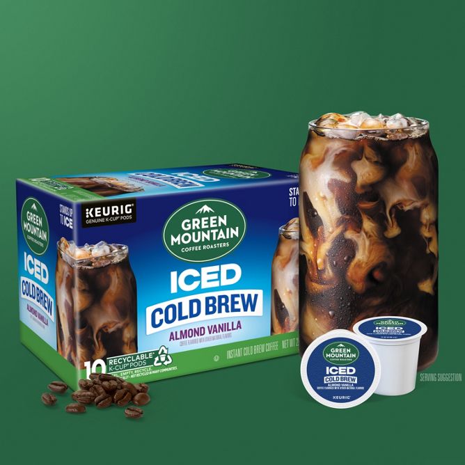 Green Mountain Coffee Roasters ICED Almond Vanilla Cold Brew K-Cup Pods