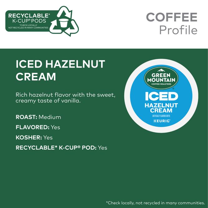Green Mountain Coffee Roasters Iced Hazelnut Cream K-Cup Pods