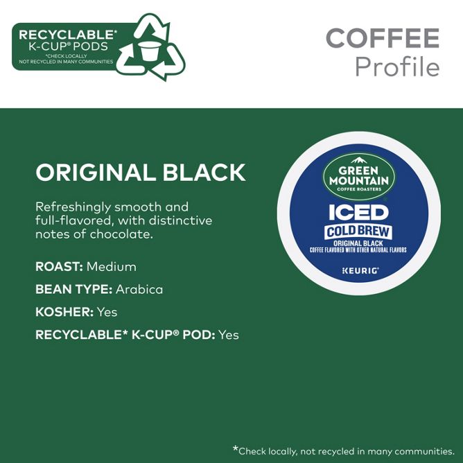 Green Mountain Coffee Roasters Iced Original Black Black Cold Brew K-Cup Pods