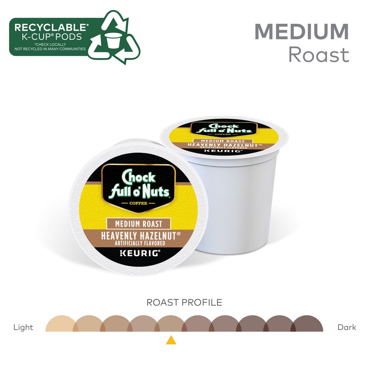 Chock full o'Nuts Heavenly Hazelnut Coffee K-Cup Pods