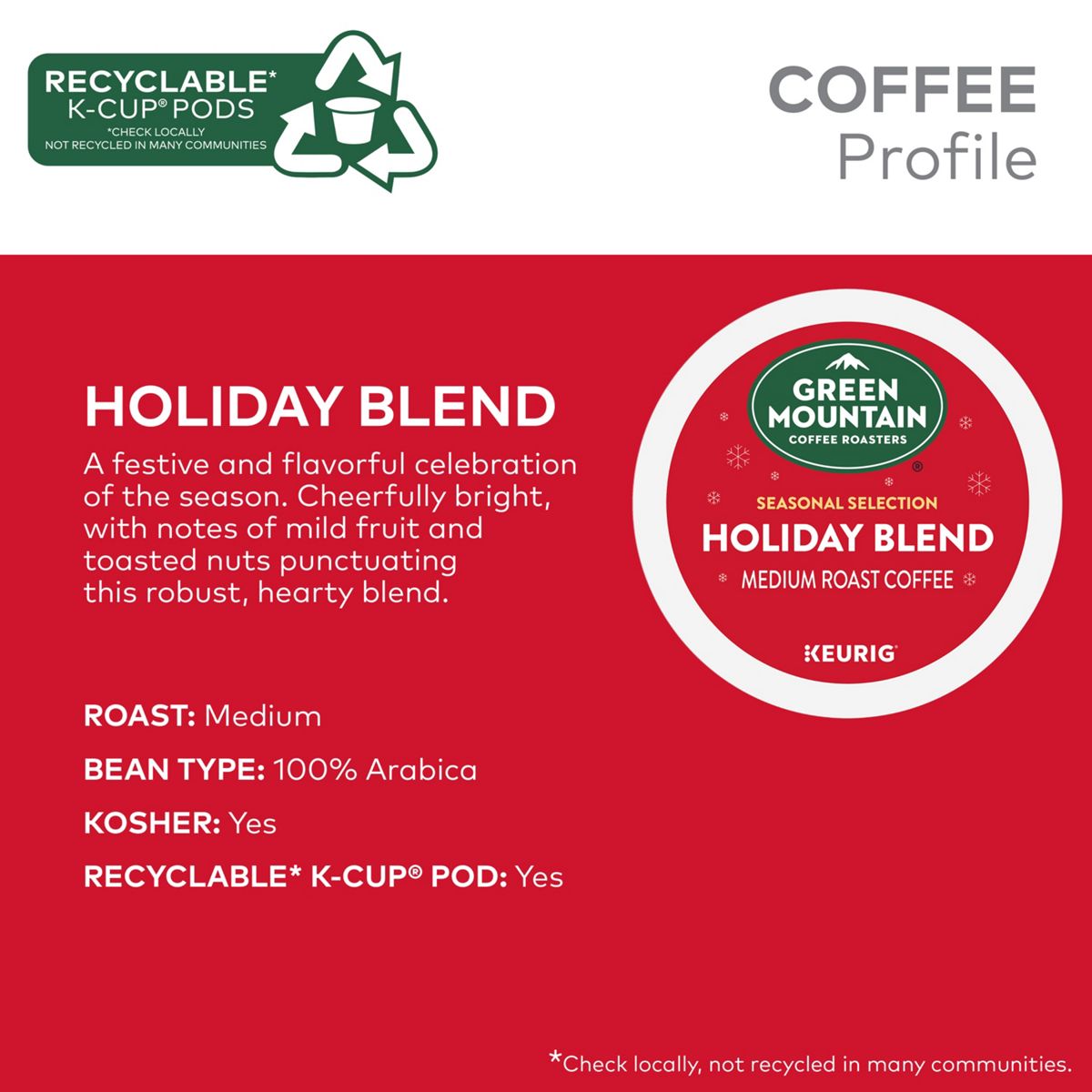 Green Mountain Coffee Roasters Holiday Blend Coffee K-Cup Pods