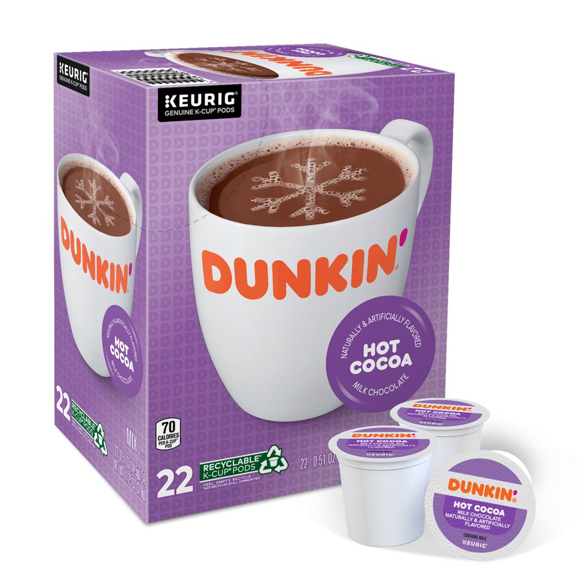 Dunkin' Milk Chocolate Hot Cocoa K-Cup Pods