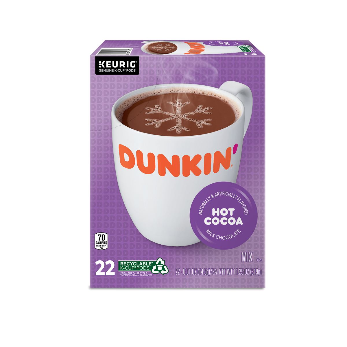 Dunkin' Milk Chocolate Hot Cocoa K-Cup Pods