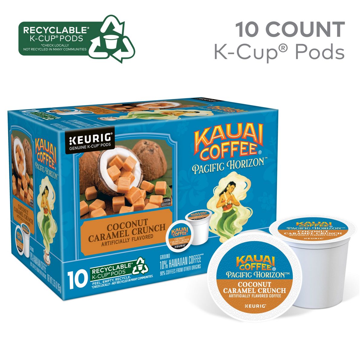 Kauai Coffee Coconut Caramel Crunch Coffee K-Cup Pods