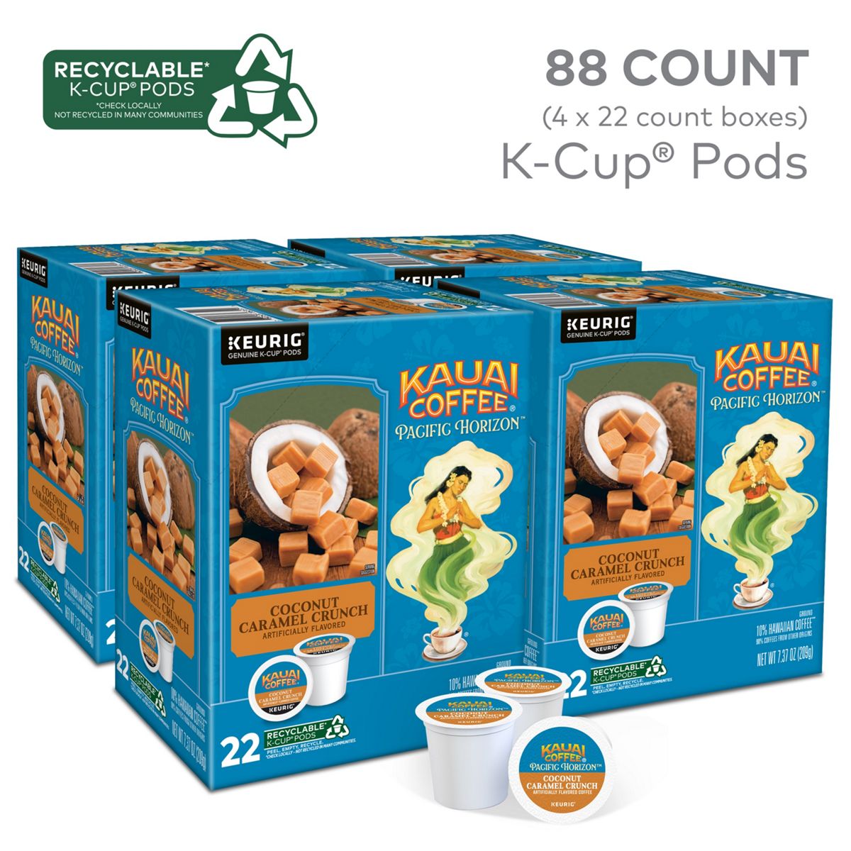 Kauai Coffee Coconut Caramel Crunch Coffee K-Cup Pods