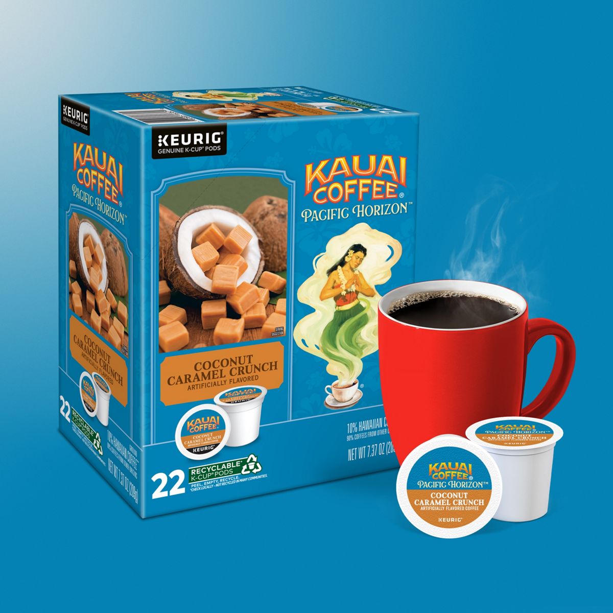 Kauai Coffee Coconut Caramel Crunch Coffee K-Cup Pods