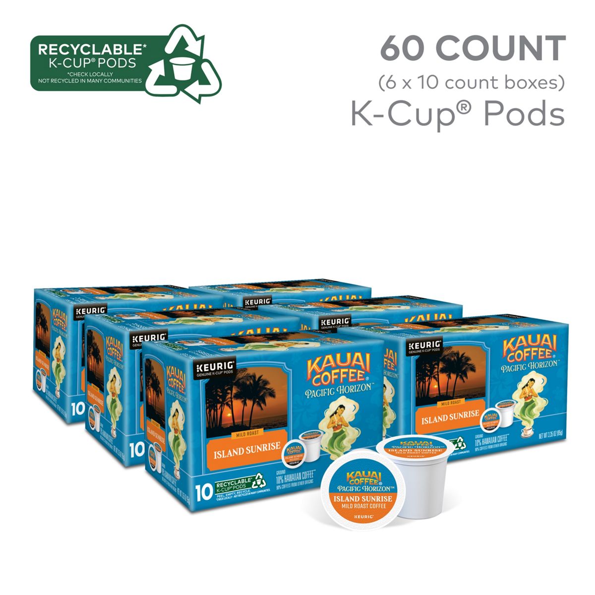 Kauai Coffee Island Sunrise Coffee K-Cup Pods