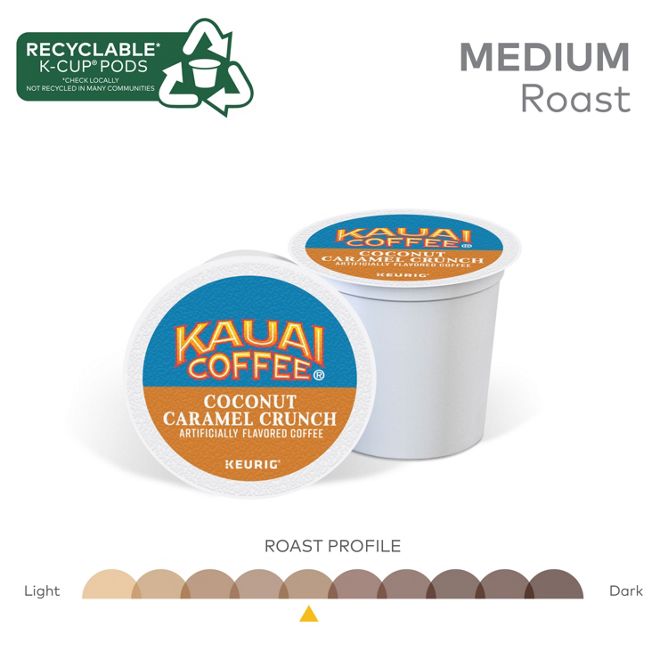 Kauai Coconut Caramel Crunch Coffee K-Cup Pods