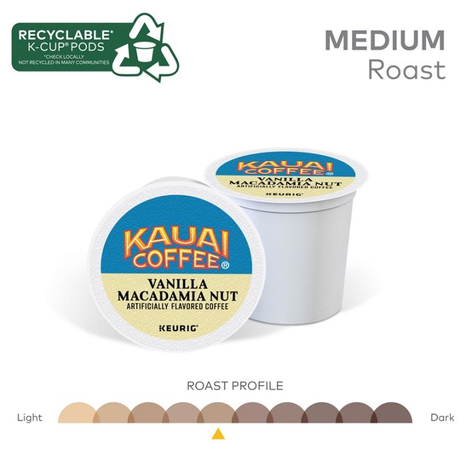 Kauai Vanilla Macadamia Nut Coffee K-Cup Pods