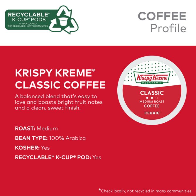 Krispy Kreme Doughnuts Coffee Classic K-Cup Pods