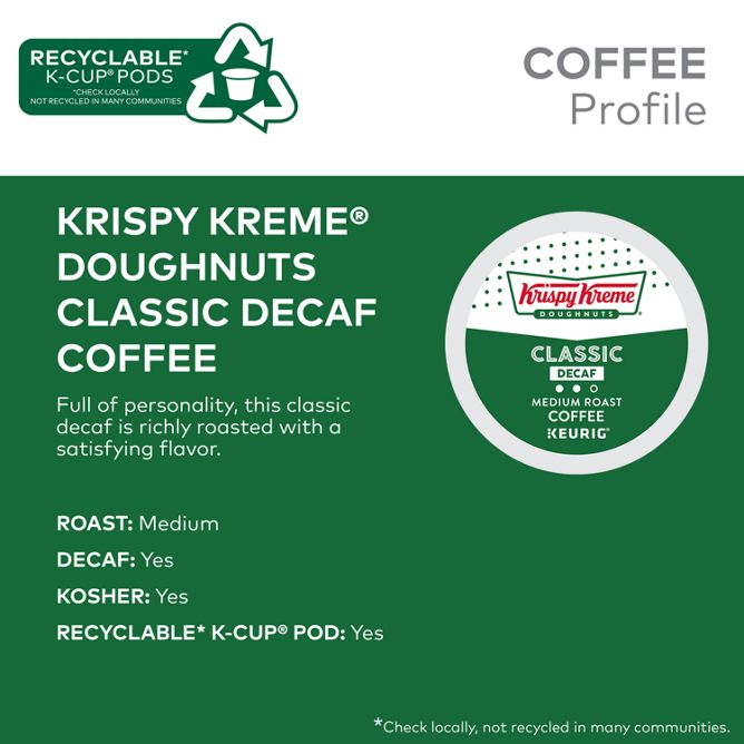 Krispy Kreme Doughnuts Coffee DECAF K-Cup Pods