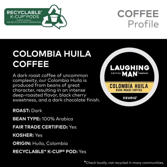 Laughing Man Coffee Colombia Huila K-Cup Pods