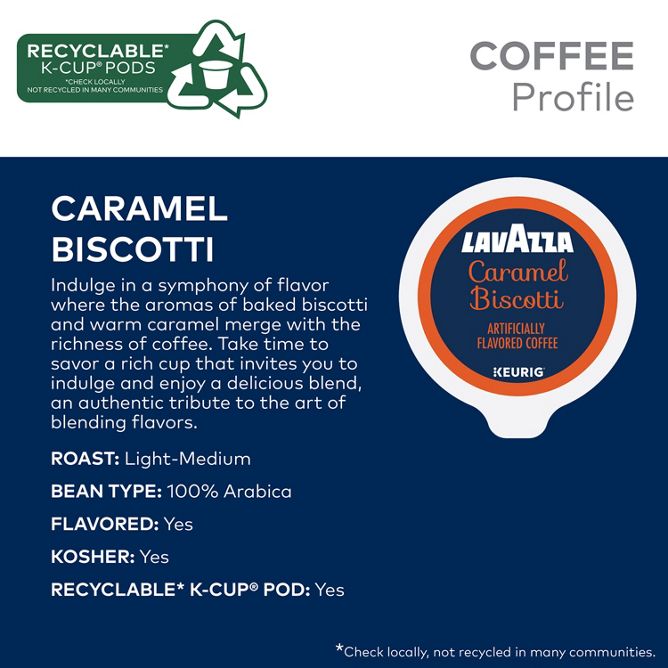 Lavazza Coffee Caramel Biscotti K-Cup Pods